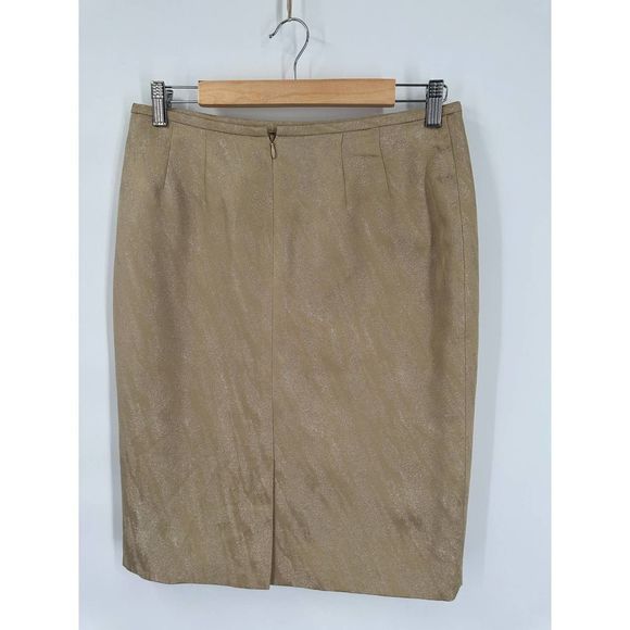 LeSuit Petite Gold Metallic Pencil Skirt 4P - Picture 6 of 6